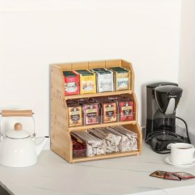 Stackable Tea Storage Box | Non-Food Contact Wooden Tea Storage Rack for Cabinets and Countertops - Perfect gift for any tea lover!