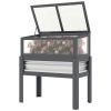 Raised Garden Bed with Flip-Up Mini Greenhouse, Elevated Planter Box with Legs and Bed Liner for Flowers, Vegetables