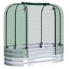 Galvanized Raised Garden Bed with Crop Cage Protection Net Cover, Outdoor Planter Box for Vegetables, Flowers, Herbs