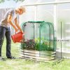 Galvanized Raised Garden Bed with Crop Cage Protection Net Cover, Outdoor Planter Box for Vegetables, Flowers, Herbs
