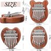 3 Pack Thumb Piano 8 Key Finger Thumb Piano Small Heart Oval Bear Kalimba Hand Musical Instruments Gifts for Kids Adults Beginners Christmas Birthday