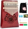 17-Key Kalimba Thumb Piano - Christmas Holiday Stocking Stuffer & Music Gifts - Complete Beginner Kit & Music Maker Set - Portable Carrying Bag for Ki